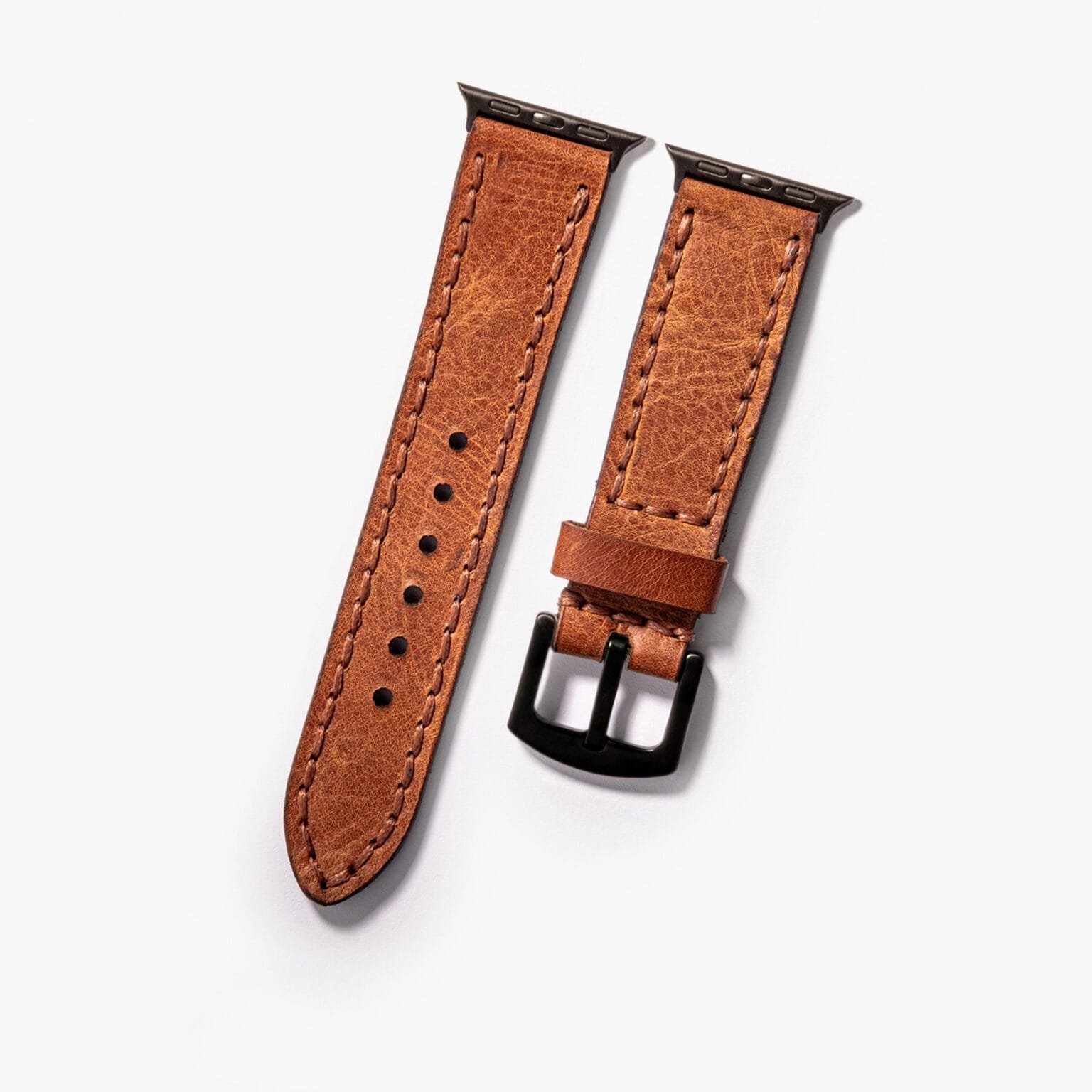 Çift Katlı Deri Apple Watch Kayışı - Camel - Görsel 5