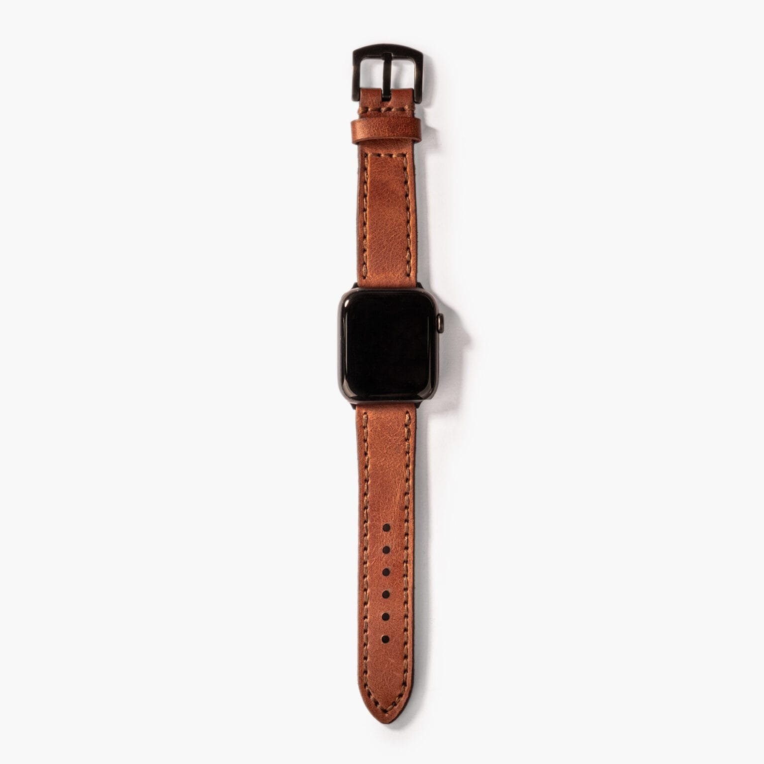 Çift Katlı Deri Apple Watch Kayışı - Taba - Görsel 6