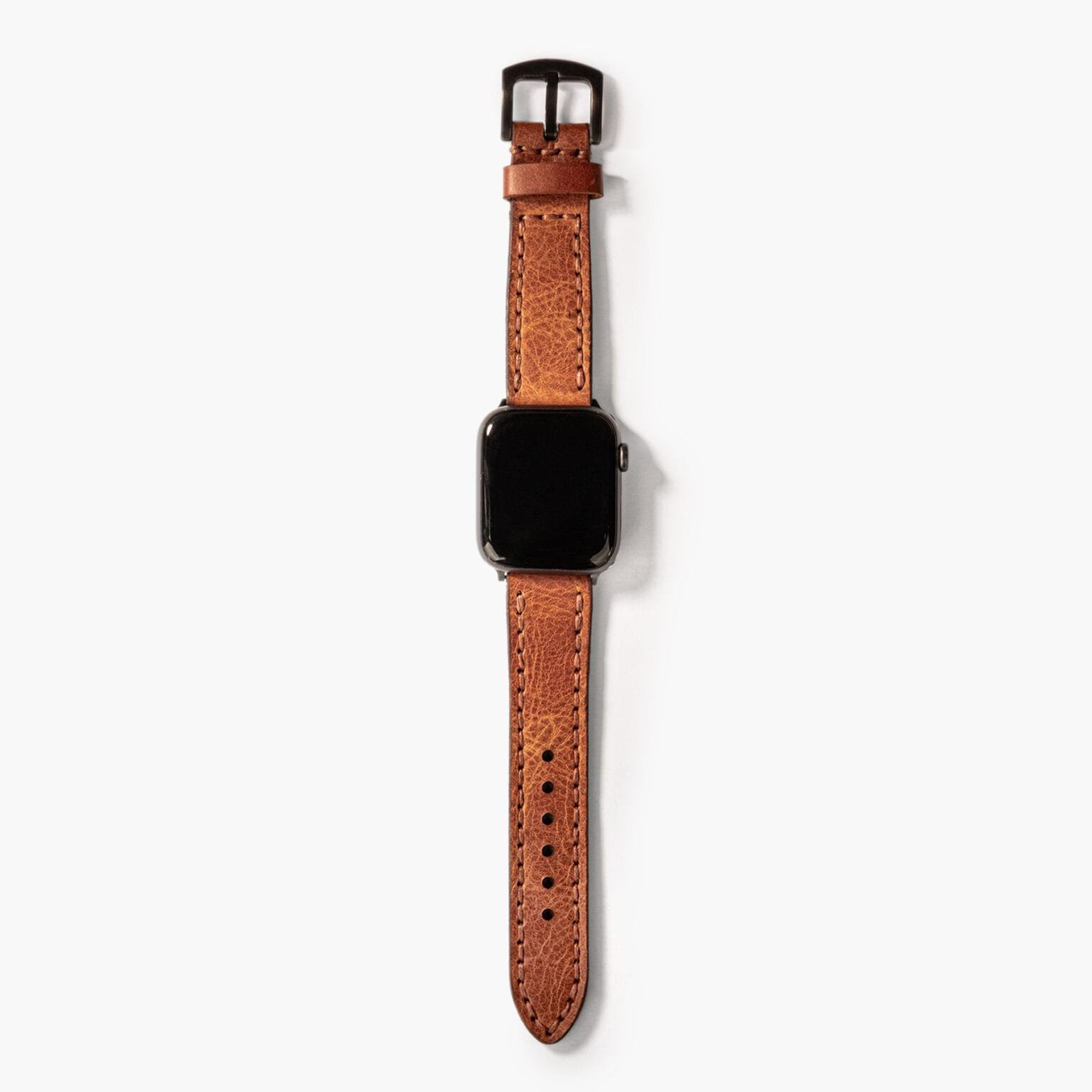 Çift Katlı Deri Apple Watch Kayışı - Camel - Görsel 6