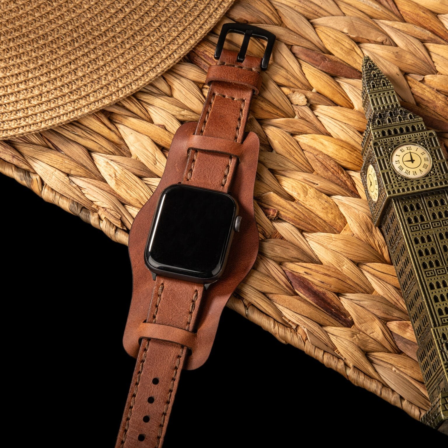 Bund Çift Katlı Apple Watch Deri Kayış - Taba - Görsel 3