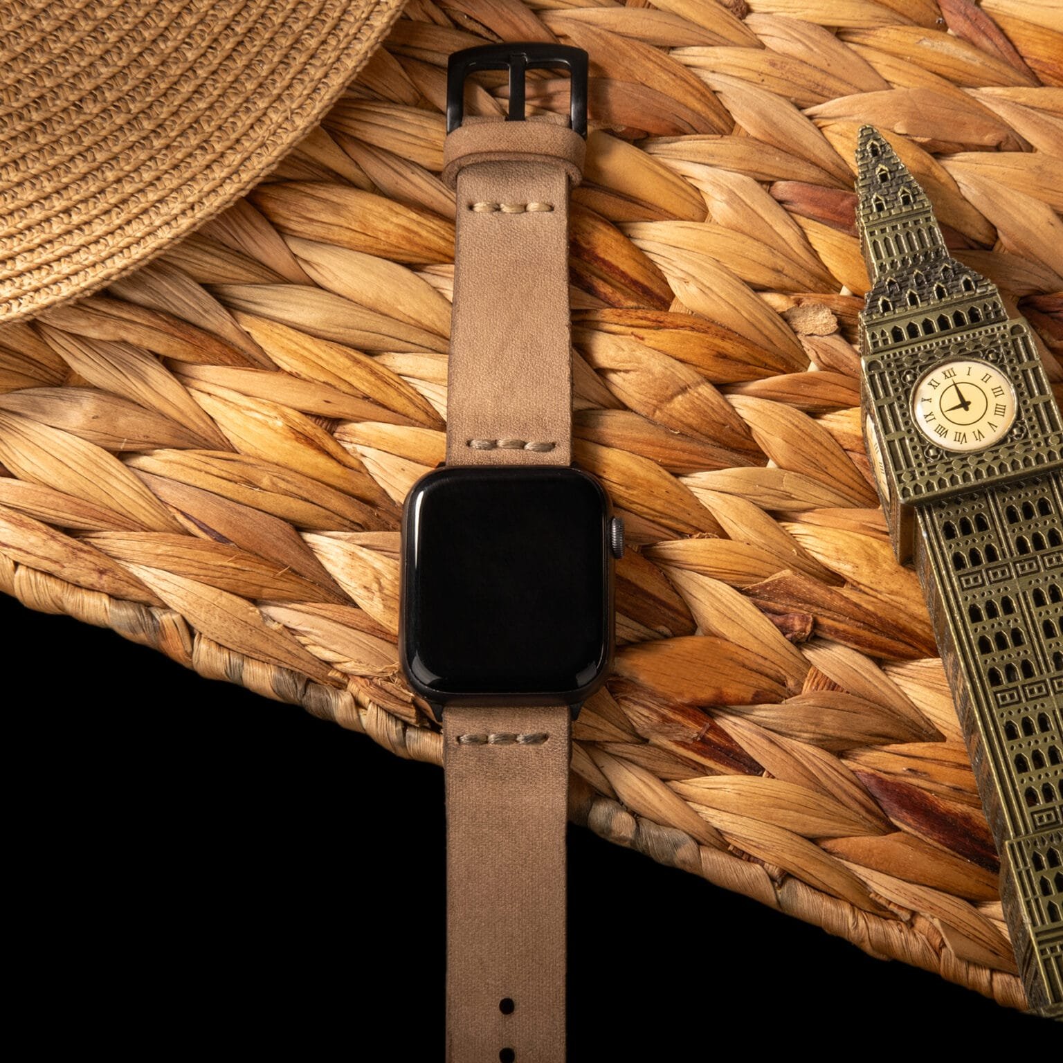 Tek Katlı Deri Apple Watch Kayışı - Bej - Görsel 3